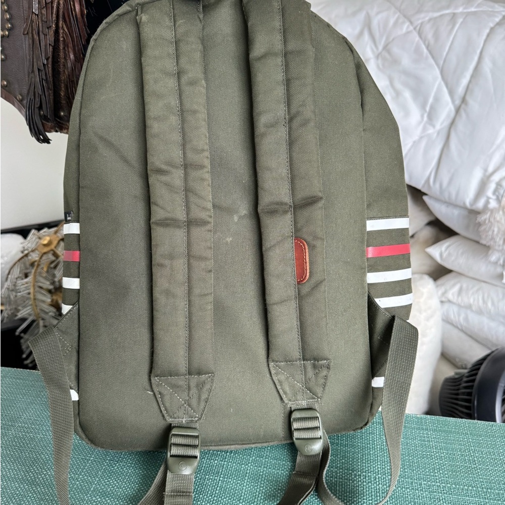 Herschel Supply Co. Classic Olive Backpack with Stripes - Picture 2 of 5